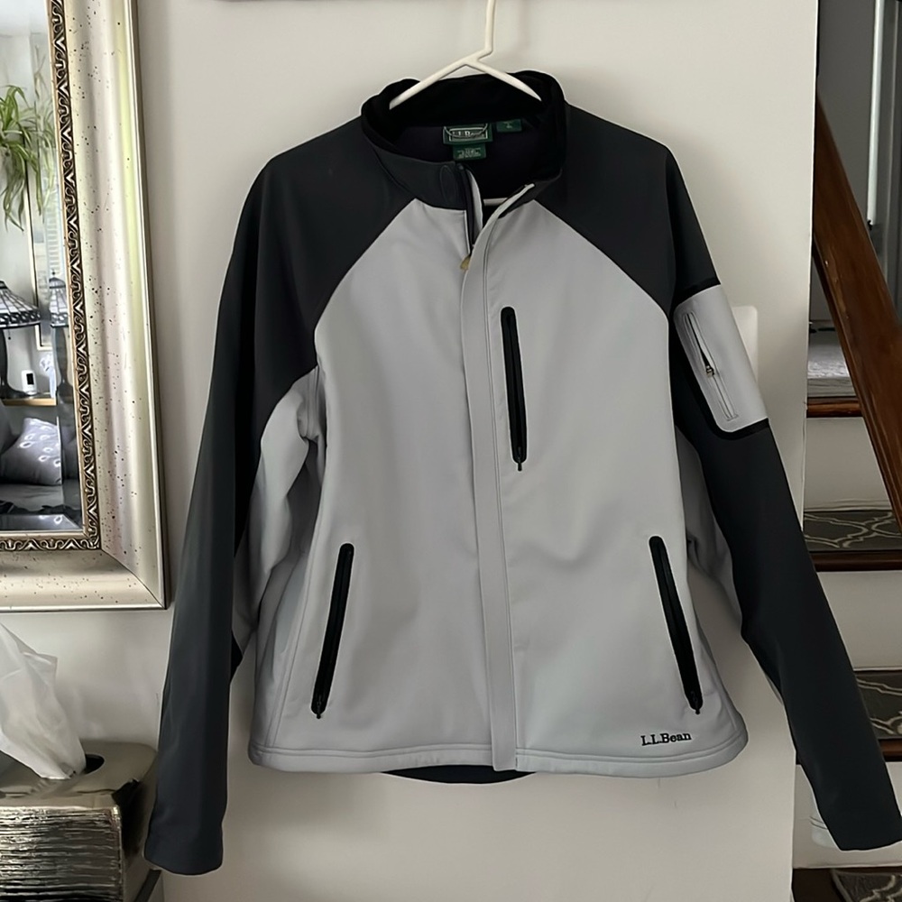 L.L. Bean Fleece lined neoprene wind breaker jacket - L - EUC